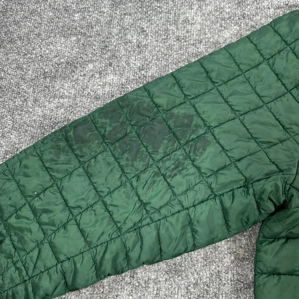 The North Face Jacket Mens Large Green Quilted Puffer Full Zip Insulated Outdoor